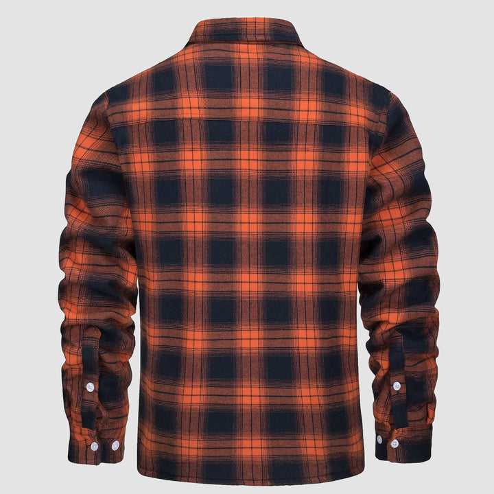 🔥Paul™ Hombres Sherpa Camisa Forro Polar Chaqueta de franela con 3 bolsillos Casual Plaid Button Down Abrigo de invierno