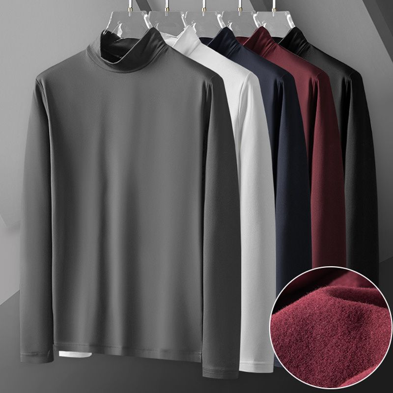 🔥Nuevo superventas🔥Camisa de capa base elástica de algodón mercerizado para hombre, cálida y cómoda【49% de descuento】