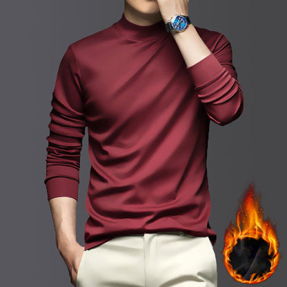 🔥Nuevo superventas🔥Camisa de capa base elástica de algodón mercerizado para hombre, cálida y cómoda【49% de descuento】