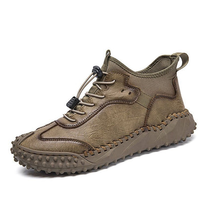 【50% DE DESCUENTO】Zapatillas deportivas casuales de cuero cosidas a mano para hombre