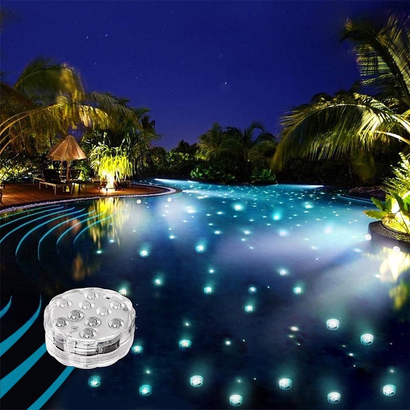 Luces LED estancas sumergibles con mando a distancia para piscina