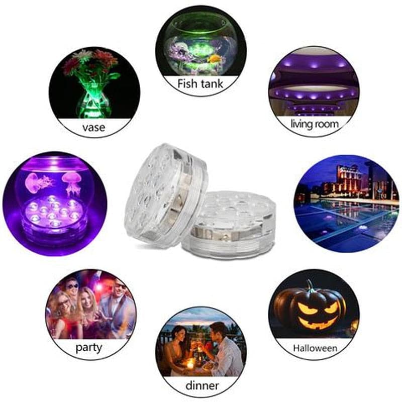 Luces LED estancas sumergibles con mando a distancia para piscina