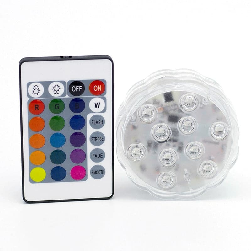Luces LED estancas sumergibles con mando a distancia para piscina