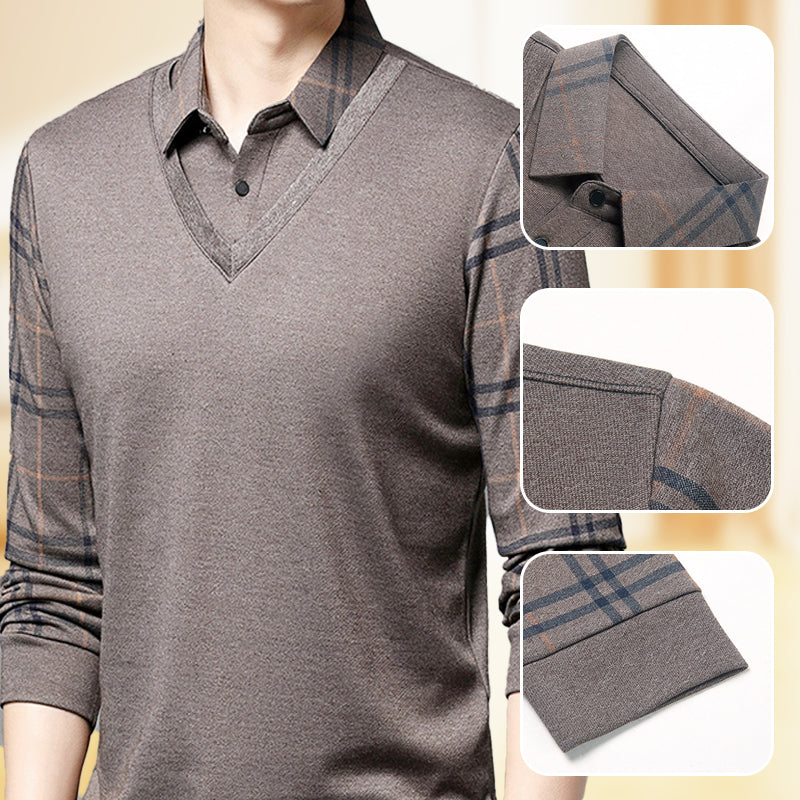 【49% OFF】Camisas Casuales de Manga Larga para Hombre de Dos Piezas