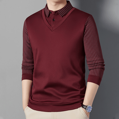 🔥2025 NEW HOT SALE-49%OFF🔥Camisa de abrigo para hombre con traje de dos piezas de imitación