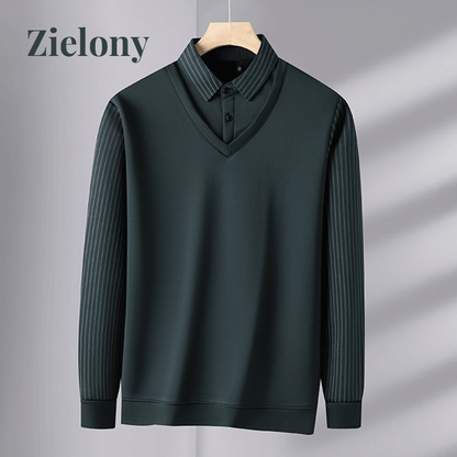 🔥2025 NEW HOT SALE-49%OFF🔥Camisa de abrigo para hombre con traje de dos piezas de imitación