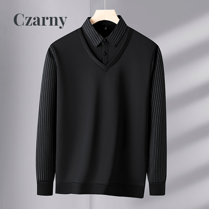 🔥2025 NEW HOT SALE-49%OFF🔥Camisa de abrigo para hombre con traje de dos piezas de imitación
