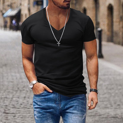 Camiseta de cuello en V ajustada para hombre