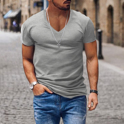 Camiseta de cuello en V ajustada para hombre