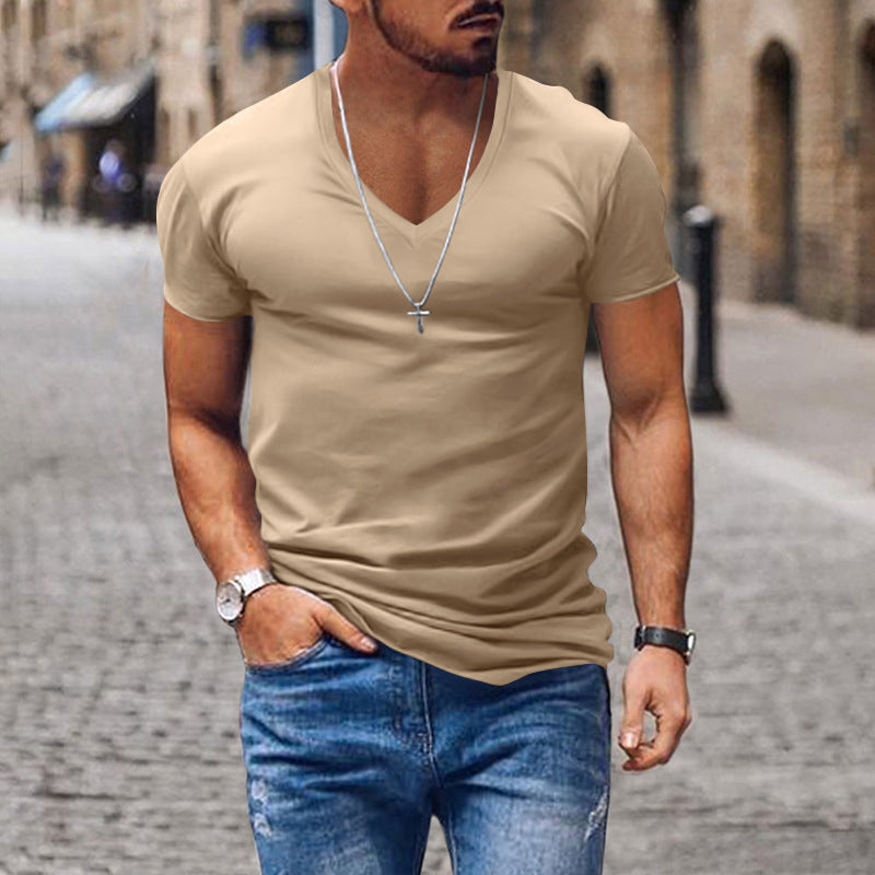 Camiseta de cuello en V ajustada para hombre