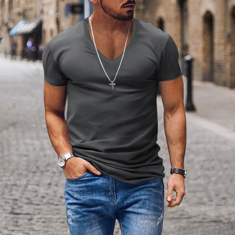Camiseta de cuello en V ajustada para hombre