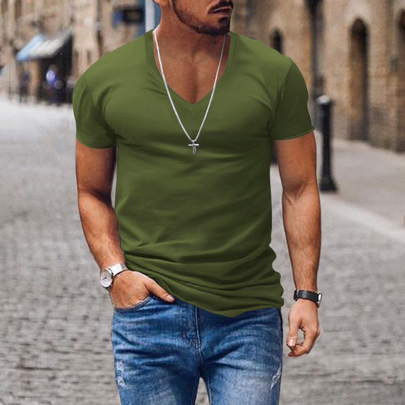 Camiseta de cuello en V ajustada para hombre