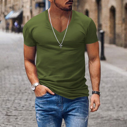 Camiseta de cuello en V ajustada para hombre