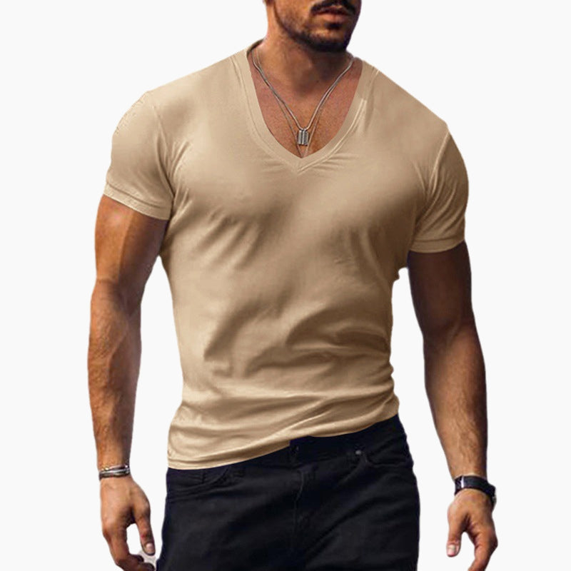 Camiseta de cuello en V ajustada para hombre