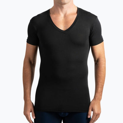 Camiseta de cuello en V ajustada para hombre
