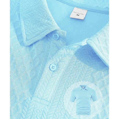 👕 Conjunto de 2 Piezas para Hombre – Jacquard Transpirable, Cuello Polo y Shorts con Cordón, Ideal para el Verano Casual ☀️🌿