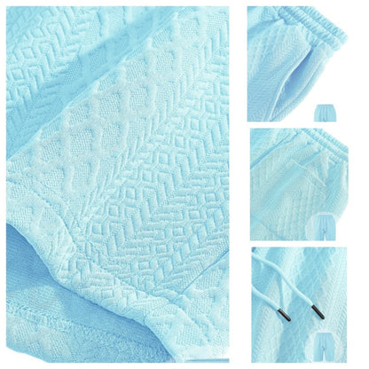 👕 Conjunto de 2 Piezas para Hombre – Jacquard Transpirable, Cuello Polo y Shorts con Cordón, Ideal para el Verano Casual ☀️🌿