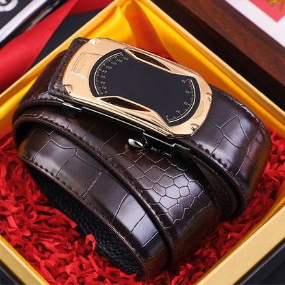 ⏳Tiempo limitado 50 % de descuento💥Cinturón para hombre con estampado de cocodrilo y hebilla automática