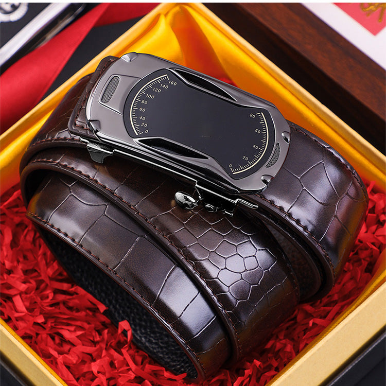 ⏳Tiempo limitado 50 % de descuento💥Cinturón para hombre con estampado de cocodrilo y hebilla automática