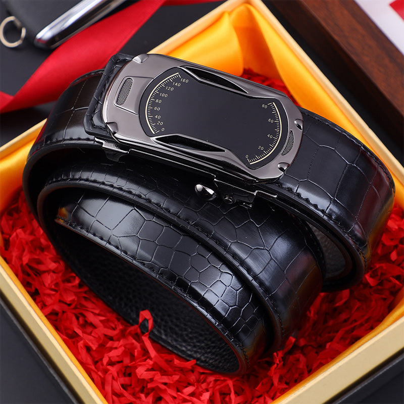 ⏳Tiempo limitado 50 % de descuento💥Cinturón para hombre con estampado de cocodrilo y hebilla automática