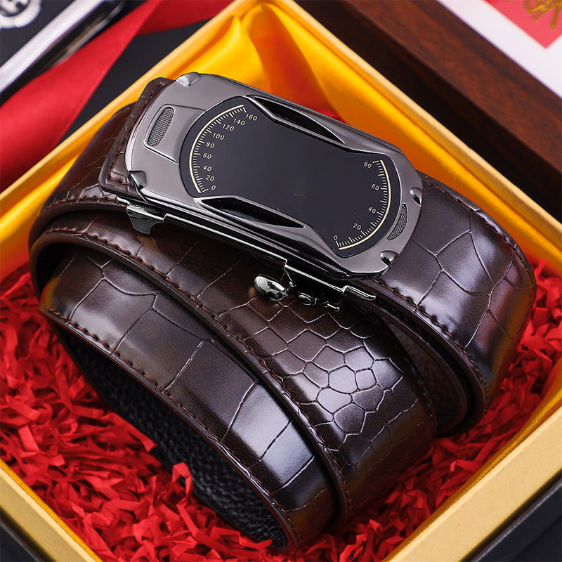 ⏳Tiempo limitado 50 % de descuento💥Cinturón para hombre con estampado de cocodrilo y hebilla automática