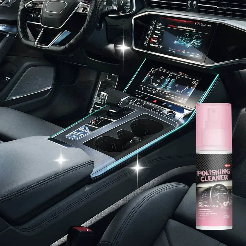 Limpiador abrillantador para interiores de automóviles