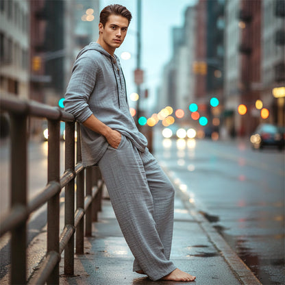 🔥【1° Más Vendido】🔥Ropa incómoda/tela abrazando/estilo aburrido? Conjunto lino holgado hombre 8 colores