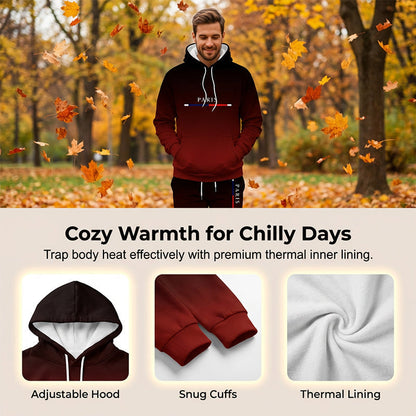 ⏰¡OFERTA 50% OFF! 🔥Conjunto de chándal degradado para hombre – Sudadera con capucha y pantalón deportivo