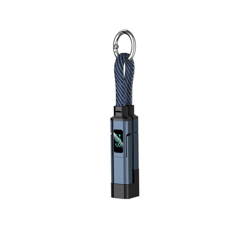 🔥OFERTA ESPECIAL 50% DE DESCUENTO🔥🔌 Cable de carga 4 en 1 con pantalla digital y llavero: carga rápida, resistente a las torceduras y compacto.