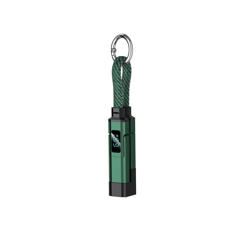 🔥OFERTA ESPECIAL 50% DE DESCUENTO🔥🔌 Cable de carga 4 en 1 con pantalla digital y llavero: carga rápida, resistente a las torceduras y compacto.