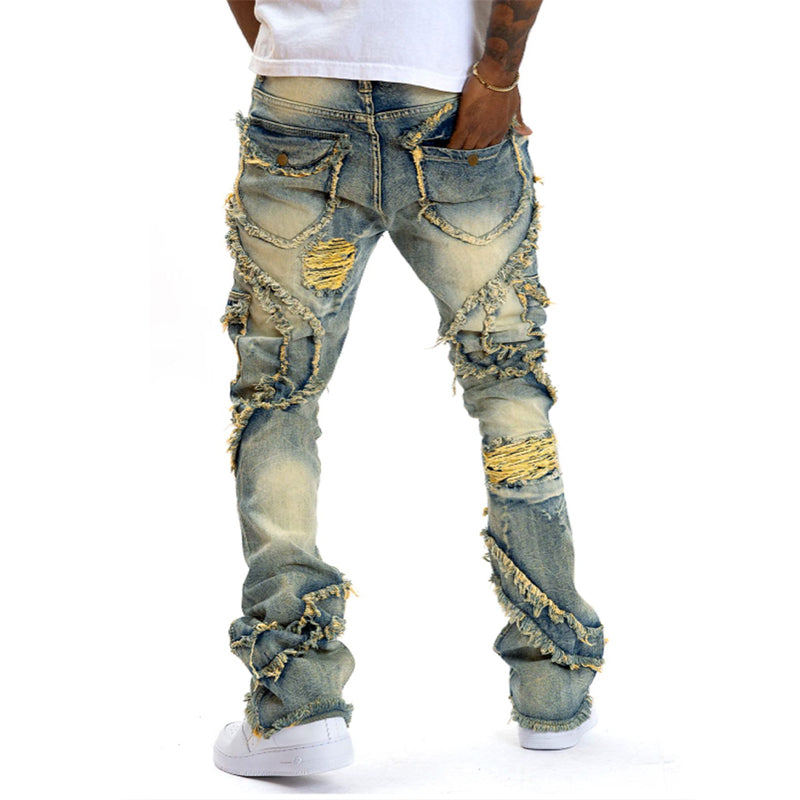 📢📢¡50% DE DESCUENTO!! ⏰ Jeans Acampanados Deshilachados Deconstruidos para Hombre