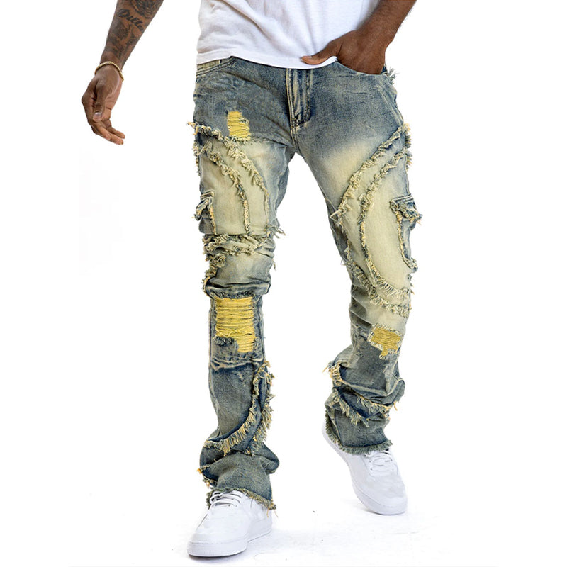 📢📢¡50% DE DESCUENTO!! ⏰ Jeans Acampanados Deshilachados Deconstruidos para Hombre