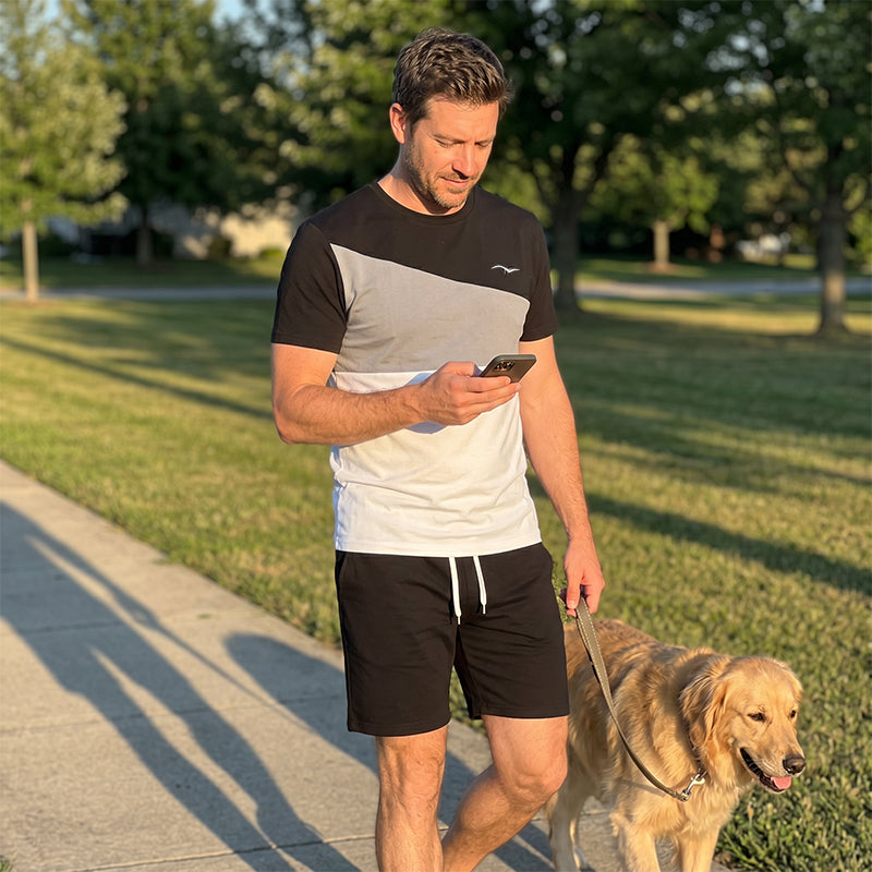 👕 ¡50% DTO. AHORA! 🎨 Conjunto de Camiseta y Shorts de Bloques de Color para Hombre – Algodón suave y transpirable – Perfecto para verano, deporte o descanso – Elegante y cómodo 🩳✨