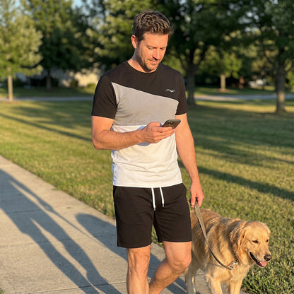 👕 ¡50% DTO. AHORA! 🎨 Conjunto de Camiseta y Shorts de Bloques de Color para Hombre – Algodón suave y transpirable – Perfecto para verano, deporte o descanso – Elegante y cómodo 🩳✨