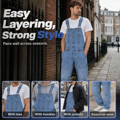 👖🔥 ¡OFERTA 50% OFF! Peto Vaquero para Hombre – Cómodo, Resistente y con Estilo Casual Atemporal ✨
