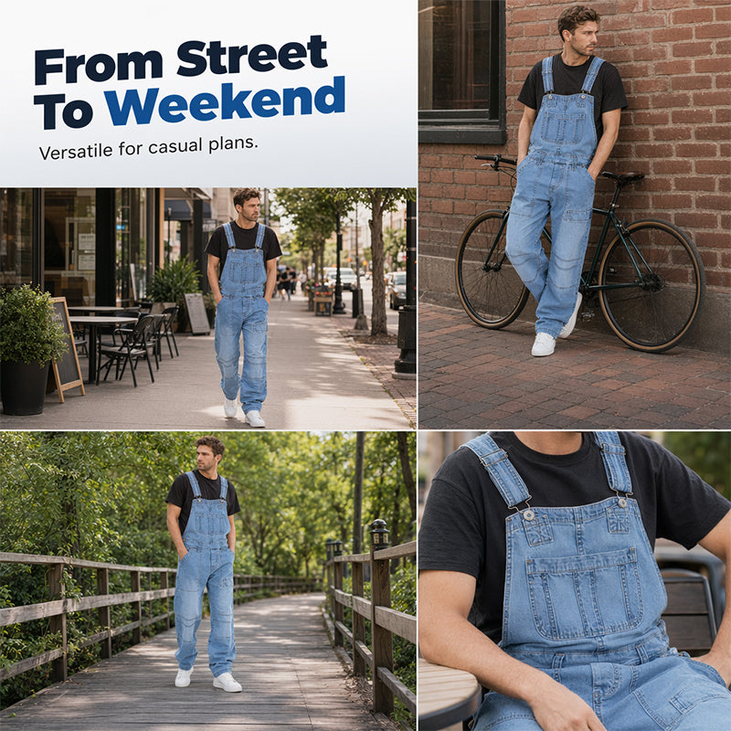 👖🔥 ¡OFERTA 50% OFF! Peto Vaquero para Hombre – Cómodo, Resistente y con Estilo Casual Atemporal ✨