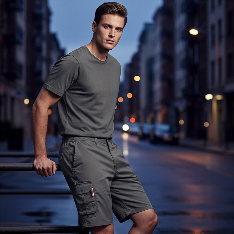 Pantalones Cortos Cargo Casuales para Hombre con Cintura Elástica