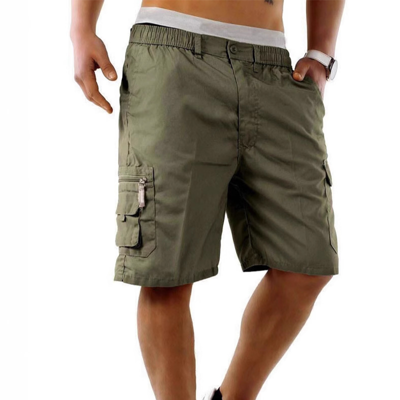 Pantalones Cortos Cargo Casuales para Hombre con Cintura Elástica