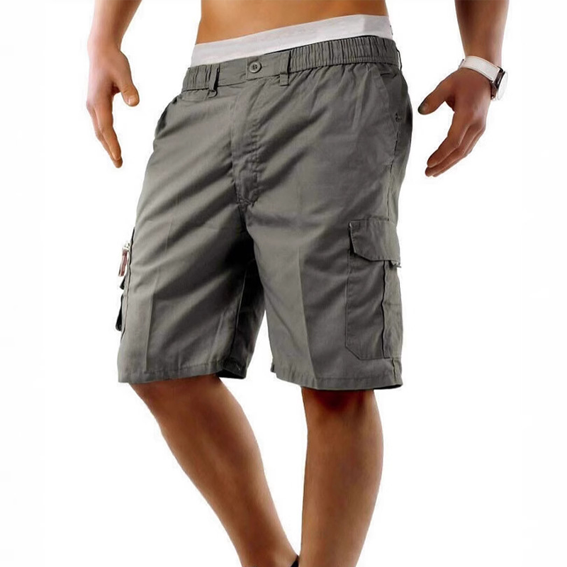 Pantalones Cortos Cargo Casuales para Hombre con Cintura Elástica