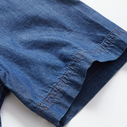 🔥50% DE DESCUENTO en productos seleccionados🎉Camisa de Mezclilla de Manga Corta Casual para Hombre