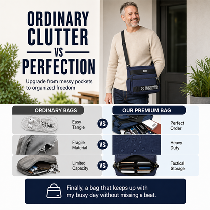 💧👜 Bolso Mensajero Urbano – Resistente al Agua, Multi-Compartmentos y Organización Perfecta para el Trabajo y la Universidad 🏙️💼