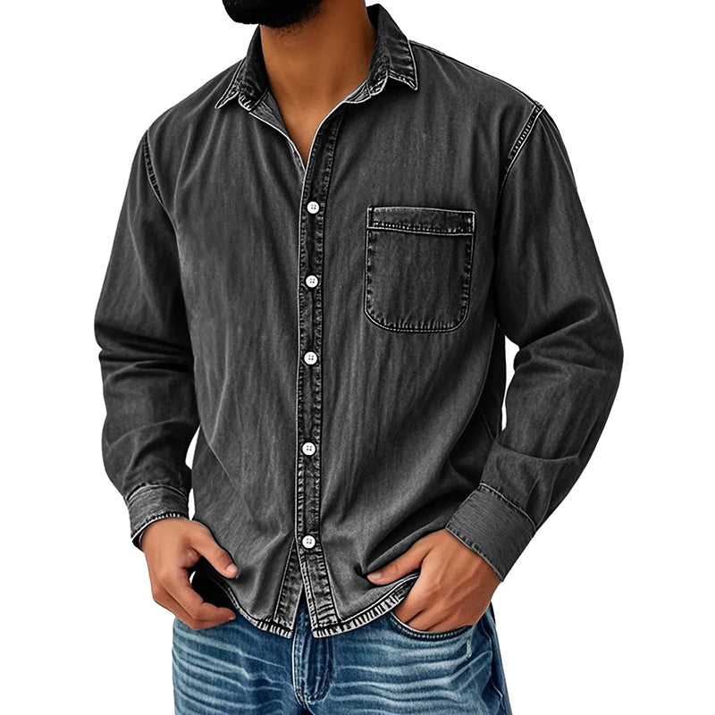 ⏰🔥 ¡OFERTA 50% OFF! 👔✨ Camisa de Hombre de Mezcla de Algodón – Fresca, Cómoda y Versátil con Bolsillo en el Pecho