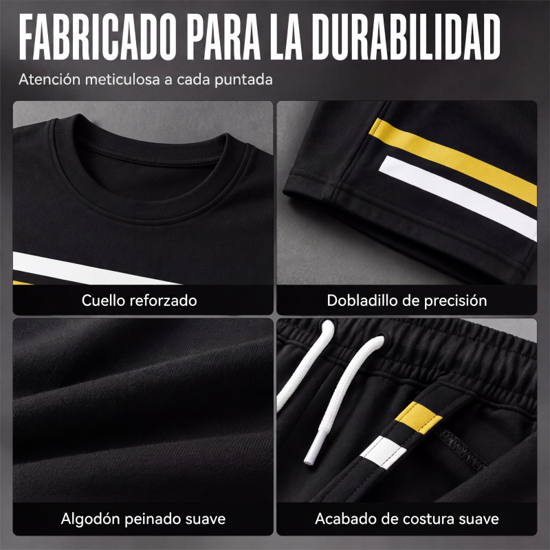 📢📢¡50% de descuento! ⏰ Conjunto de camiseta de manga corta casual y pantalones cortos para hombre