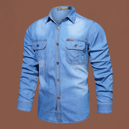 📢📢¡50% de descuento! ⏰ Camisa vaquera casual de manga larga para hombre