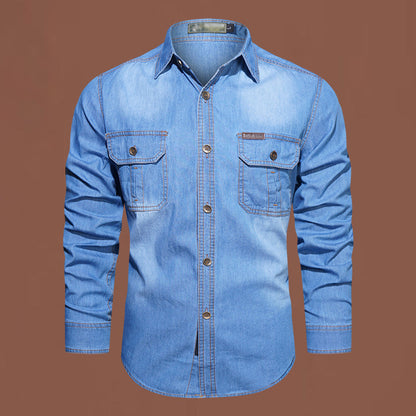 📢📢¡50% de descuento! ⏰ Camisa vaquera casual de manga larga para hombre