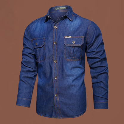 📢📢¡50% de descuento! ⏰ Camisa vaquera casual de manga larga para hombre