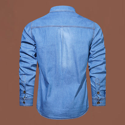 📢📢¡50% de descuento! ⏰ Camisa vaquera casual de manga larga para hombre