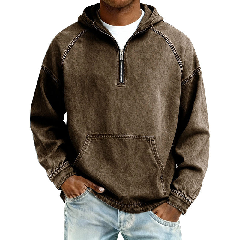 ⏰🔥 ¡OFERTA 50% OFF! 👔✨ Chaqueta vaquera casual de hombre con media cremallera