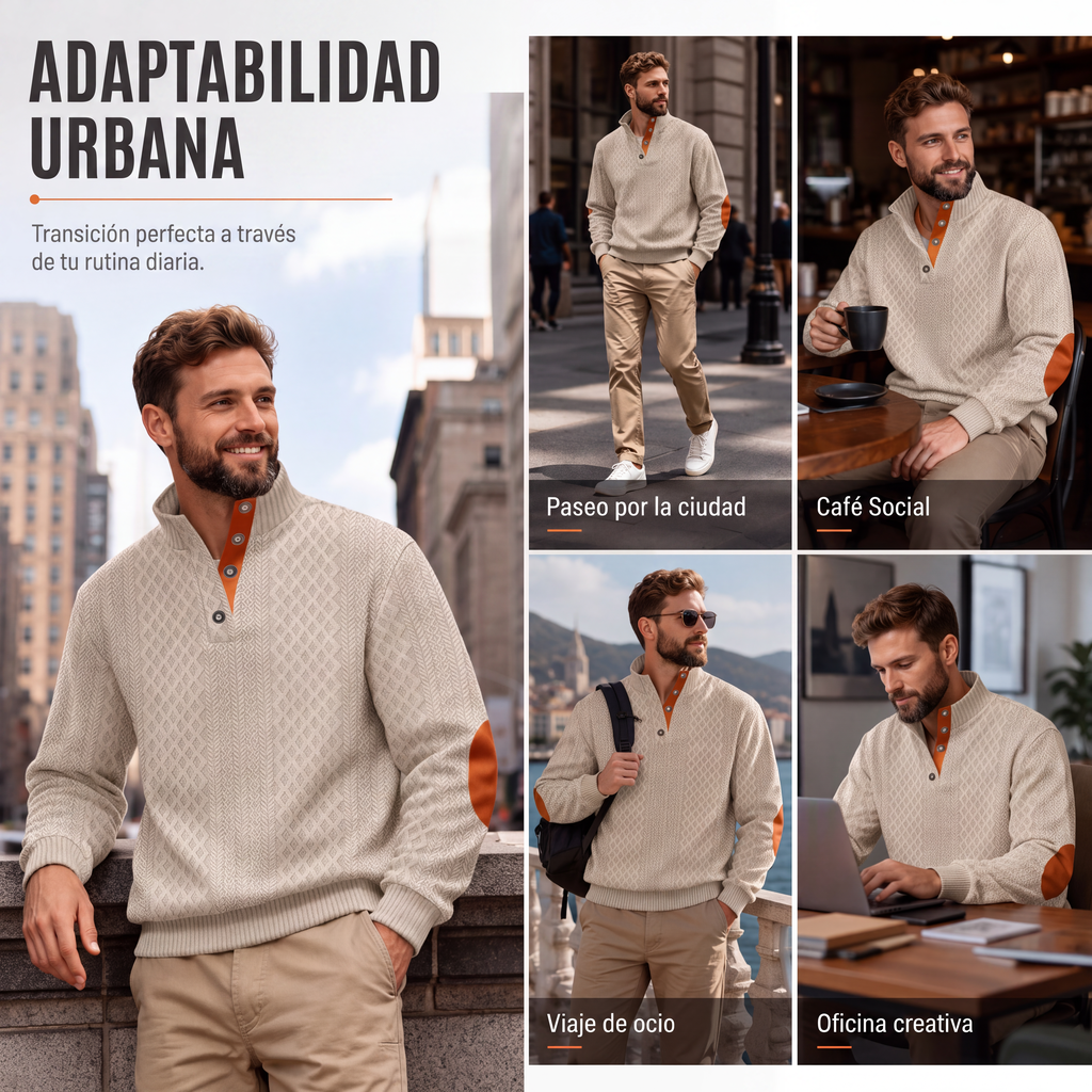 🔥 ESTILO RETRO QUE MARCA LA DIFERENCIA | Sudadera Jacquard para Hombre -50%