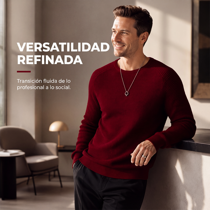 ⚡ ¡50% MENOS! | Jersey Waffle para Hombre de Cuello Redondo